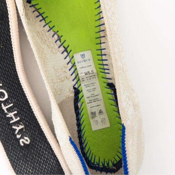 Rothy's Cream and White The Square Ballet Flat in Lily - Picture 16 of 16